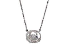 ZFHTJEKNCS Beating Heart Titanium Necklace Women's Light Luxury High-End Micro-Pave Pendant Minimalist Collarbone Chain Niche Birthday Gift