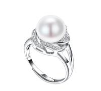 ZFHTJEKNCS Big Natural Pearl Rings for Women Stone Ring Adjustable White/pink/purple Pearl