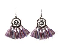 ZFHTJEKNCS Bohemian trendy long tassel earrings