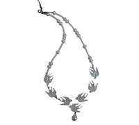 ZFHTJEKNCS Butterfly Shell Swallow Necklace