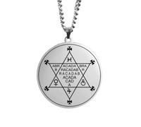 ZFHTJEKNCS Cabalistic Magic Occult Esoteric Amulet Necklace Supernatural Stainless Steel