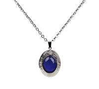 ZFHTJEKNCS Cool Temperature Oval Locket Pendant Mood Changing Necklace Emotion Color change for Men Women Lovers Photo Frame Box