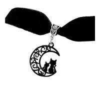 ZFHTJEKNCS Crescent Cat Collars For Women Black Witch Gauze Chain Gothic Mystery Womens Choker Religious Accessories 2022