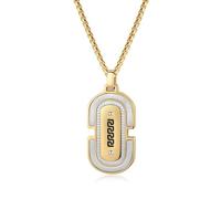 ZFHTJEKNCS Cross-border e-commerce Great Wall pattern stainless steel titanium steel necklace pendant square