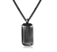 ZFHTJEKNCS Cross-border e-commerce titanium steel rectangular pendant men's necklace stainless steel electroplated
