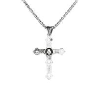 ZFHTJEKNCS Cross-border European and American Retro Personalized Skull Cross Couple Pendant Punk Hip-hop Trendy Men's Titanium Steel Necklace