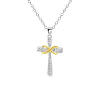 ZFHTJEKNCS Cross-border Infinite 8-Character Pendant Collarbone Chain European and American Faith Personality Retro Eternal Cross Necklace