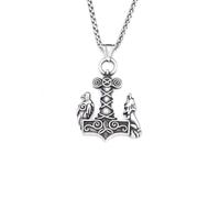 ZFHTJEKNCS Cross-border Nordic Viking Wolf Stainless Steel Pendant Wolf Head Raven Necklace Trendy European and American