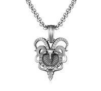ZFHTJEKNCS Cross-border punk style skull men's pendant hip hop retro animal titanium steel necklace