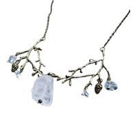 ZFHTJEKNCS Crystal branch Choker, Gothic, retro, pinecone, natural stone, forest, witchcraft accessory, pagan, necklace For Women