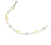 ZFHTJEKNCS Cute Small Daisy Flower Anklets for Women Beach Anklet Leg Bracelet Bohemian Pearl Shell Foot Chain Beach Sandals Jewelry Gift