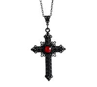 ZFHTJEKNCS Death Black Cross Necklace,Goth,Blood Cameo,Witch Accessory,Victoria,Carved,Celtic,Mystery,Vintage,Choker For Women Man