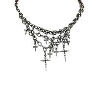 ZFHTJEKNCS decay metal series dark cross chain irregular splicing necklace