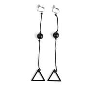 ZFHTJEKNCS Devil Drop Earrings Black Triangular Long Earrings for Women Gift