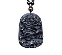 ZFHTJEKNCS Dragon Lucky Amulets And Talismans Natural Stone Pendant Beads Chain For Men