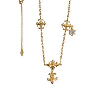 ZFHTJEKNCS Dynamic Iris Necklace Y-Chain Wealthy Oriole Choker Chain Elegant Light Luxury Collarbone Chain