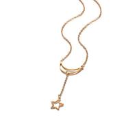 ZFHTJEKNCS E-commerce cross-border Stainless steel star moon necklace for women Design sense ins