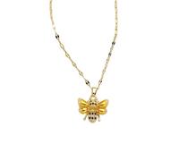 ZFHTJEKNCS electroplated micro-set zirconia high-color-retention animal bee pendant necklace for women