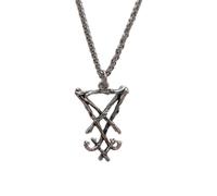 ZFHTJEKNCS European and American evil forces pentagram Lucifuge pendant necklace vintage five-pointed star men's stainless steel