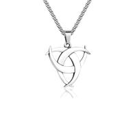 ZFHTJEKNCS European and American Movie Merchandise Triangle Necklace Titanium Steel Cross-border Pendant Viking Mythology Twisted