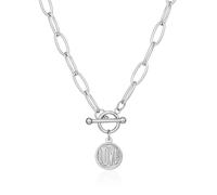 ZFHTJEKNCS European and American Round Pendant Retro Exaggerated Necklace Women's LOVE Summer Dancing Thick Chain Collarbone Chain