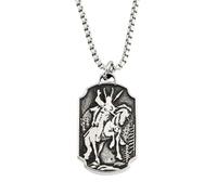 ZFHTJEKNCS European and American stainless steel double-sided Viking warrior war horse pendant number hip hop titanium steel necklace personality high-end sense