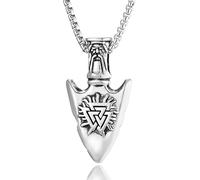 ZFHTJEKNCS European and American Viking Compass rune arrow titanium steel pendant men's creative stainless steel