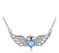 ZFHTJEKNCS Exquisite White Lady Necklace Blue Jewelry Strap