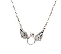 ZFHTJEKNCS Fashion Classic Necklace Personality Cute Wings Simple Light Luxury Design Confession Ring Pendant Bridal Gift