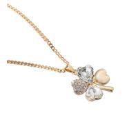 ZFHTJEKNCS Fashion -Encrusted Lucky Four-Leaf Clover Necklace Niche Light Luxury Minimalist Women's Versatile Pendant