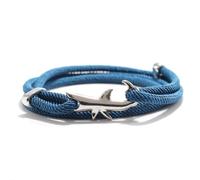 ZFHTJEKNCS Fashion Hand Braided Shark Viking Bracelet Handmade Red String Braslet For Men Wristband Rope Adjustble Homme