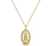 ZFHTJEKNCS Fashionable and Exquisite Micro Inlaid Charming Lace Virgin Mary Necklace, Classic Girl Lucky Stainless Steel Party Gift