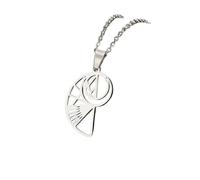 ZFHTJEKNCS Fibonacci Spiral Necklace Sacred Geometry The Golden Ratio Pendant Stainless Steel Valentine's Day Gift