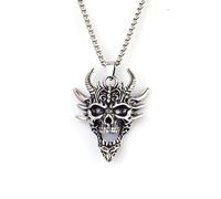 ZFHTJEKNCS Foreign Trade Accessories European and American Personalized Retro Devil Bull God Bull Head Skull Men's Titanium Pendant Necklace