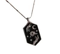 ZFHTJEKNCS French luxury hexagonal carved necklace, stars, moon,color preservation
