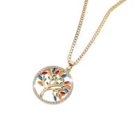 ZFHTJEKNCS Gold-Plated Hollow Round Tree of Life Series Women's Necklace for Cross-border E-commerce