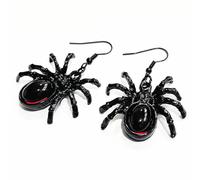 ZFHTJEKNCS Gothic Black Spider Earrings For Women Girl Fashion Alternative Witch Accessories Vampire Spider Ear Hooks Gift For Her