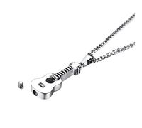 ZFHTJEKNCS Guitar Pendant Necklace for Men Stainless Steel Ashes Memorial Unisex Jewelry