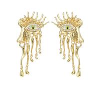 ZFHTJEKNCS Heavy Statement Evil Eye Post Earrings For Women Long Drop Irregular Metal Dangle Fashion Jewelry Holiday Accessories Gift 266