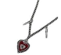 ZFHTJEKNCS Hip Hop Jewelry Peach Heart Flower Cross Pendant Necklaces Vintage Love Eye Thorns Choker for Women Girls Party