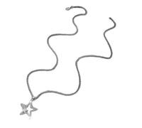 ZFHTJEKNCS Hollow Full-Pave Five-Pointed Star Necklace Korean and European Niche Design Pendant