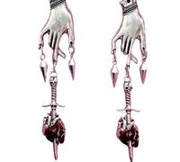 ZFHTJEKNCS Holy Hand Earrings, Gothic, Skull Dagger, Blood Heart, Retro, Pointed Cone Charm, Alternative, Witchcraft, For Women