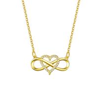 ZFHTJEKNCS Infinity Heart Necklace for Women with Cubic Zirconia Anniversary Birthday Jewelry Gifts Wife Girlfriend Mom Daughter