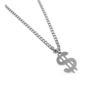 ZFHTJEKNCS Ins Necklace Men Women Trendy Hip Hop Sweater Chain Versatile Couple Dancing Dollar Sign Street Pendant Accessory Chain