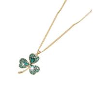 ZFHTJEKNCS Korean Luxury Full Classic Clover Necklace Women's Light Luxury Versatile Flower Pendant