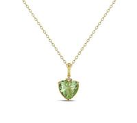 ZFHTJEKNCS Little Fresh Heart Shaped Gem Olive Green Necklace Exquisite Dazzling Refreshing Couple Pendant Gifts