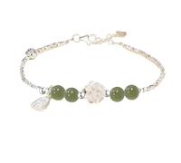 ZFHTJEKNCS Lotus Silver Good Luck Peace Bracelet Women's Sterling Silver Light Luxury Niche Exquisite Birthday Gift for Girlfriend