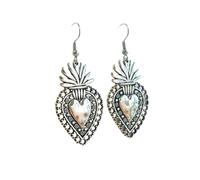 ZFHTJEKNCS Mexican Sacred Heart Earrings, Milagro Dangle, Large and Charm, Gifts for Women