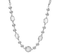 ZFHTJEKNCS Minority design light luxury temperament titanium necklace white moonlight elements for men and women accessories collarbone