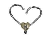 ZFHTJEKNCS Minority design necklace heart necklace vintage sense retro micro exaggerated steel titanium cool
